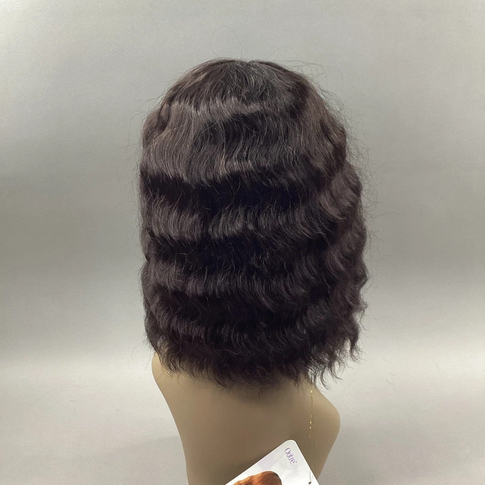 Peluca de cabello humano 100 % ondulada corta negra HH-Rayna #1B Foto 4 de 4