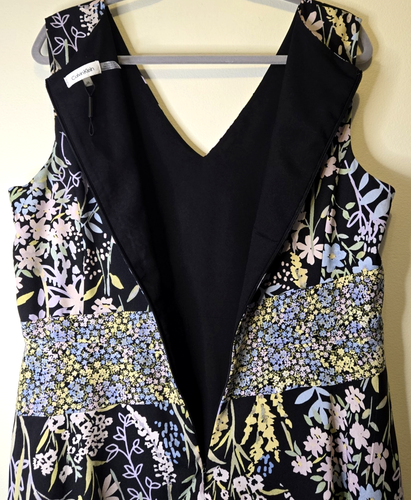 Calvin Klein Midi Dress Sz 16 Floral Handkerchief Boho Dark Forest Fairy Cottage - Picture 7 of 12