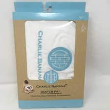 Charlie Banana Hanging Diaper Pail White Aqua Eco Friendly- NEW