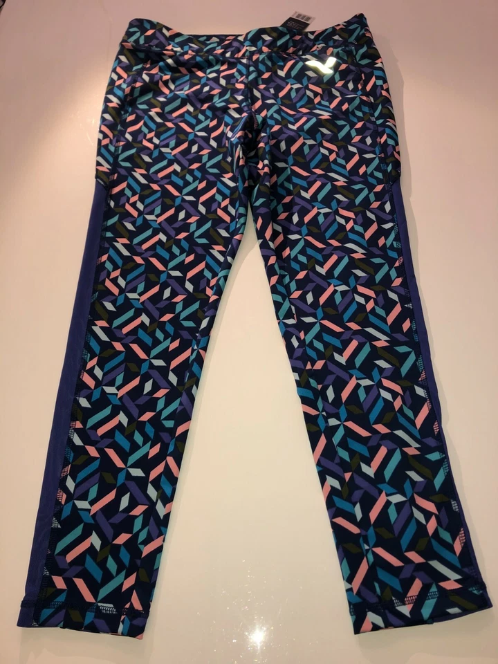 Crivit Donne 7/8 Leggings Sportivi Taglia L 44/46 Stampa Mesh Nuovo Con Tasca - Immagine 3 di 4