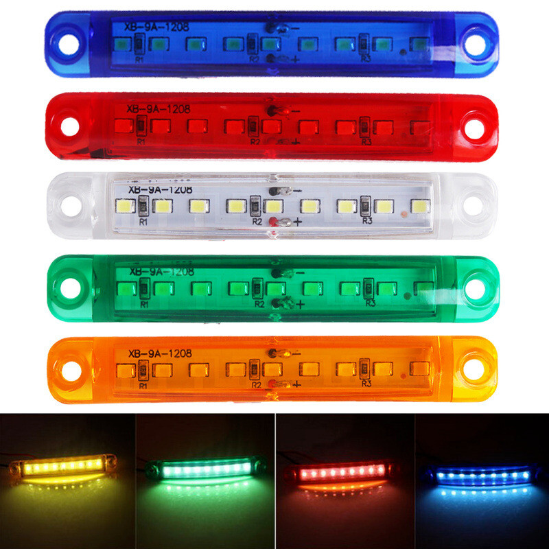 Remolque camión camión camión camión 10-100 piezas 9 LED sellado luz de separación marcador lateral 12 V 10-100 piezas
