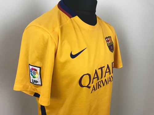 BARCELONA 2015/2016 AWAY FOOTBALL SHIRT Soccer Jersey Camiseta Maglia Size LARGE - Picture 10 of 16