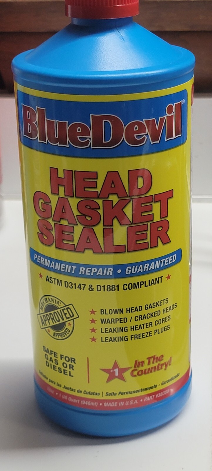 1 Bottle BLUE DEVIL HEAD GASKET SEALER 32 OZ. PERMANENT REPAIR NEW