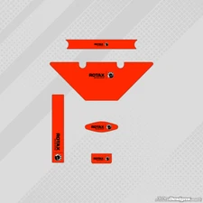 FLUORESCENT RED MICRO MAX EUROPEAN STYLE ROTAX RADIATOR STICKER KIT - KARTING