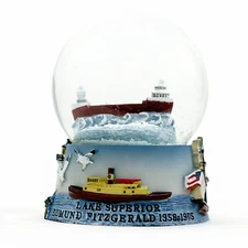 Edmund Fitzgerald polystone snow globe 3 1/2" x 2 1/2"