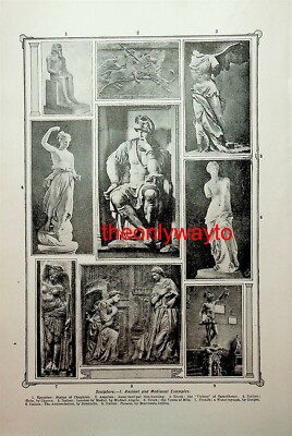 Antike & mittelalterliche Skulpturenbeispiele, Buchillustration, um 1907