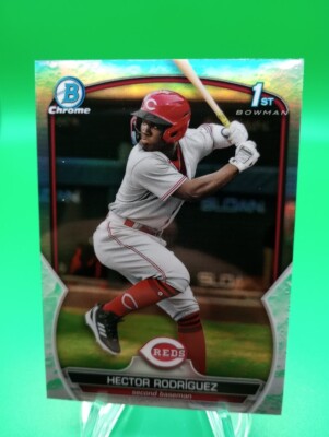 Hector Rodriguez 2023 Bowman Chrome 1st Bowman RC Reds Lunar Glow Refractor QTY
