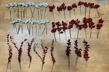 Lot of Floral Picks Arrangement Supplies Stars  Berries Glitter Craft Supplies