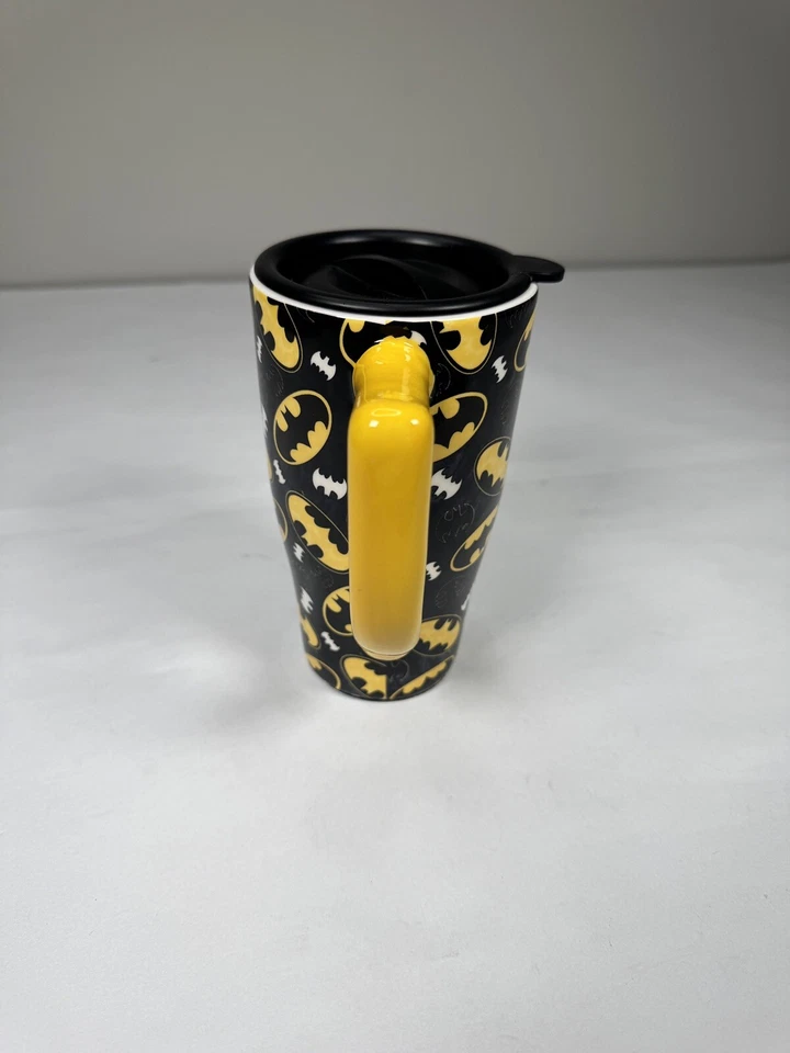 Batman Coffee Travel Mug Logo All Over Travel Mug Black DC Official - Image 4 of 4