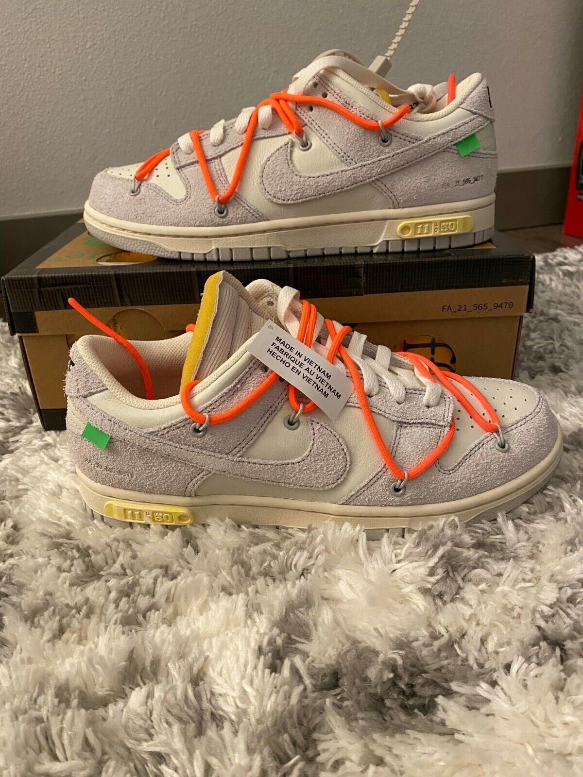 Size 8.5 - Nike Dunk Low x Off-White Lot 11 of 50 Sail/Neutral 