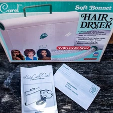 CAREL Soft Bonnet New Complete Desktop Vintage Travel Carry-on Hair Dryer Case