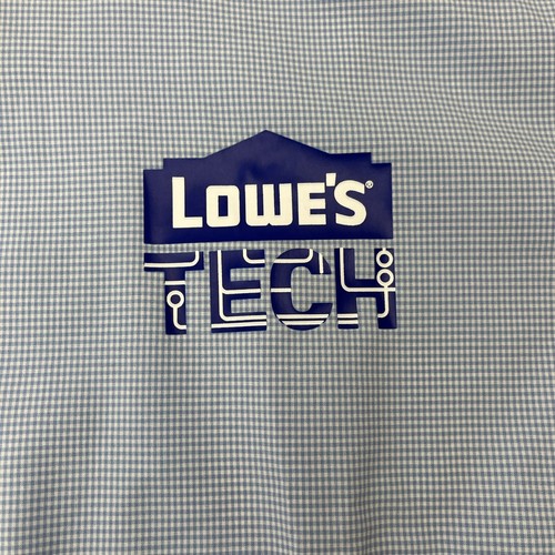 Lowe's Tech L/S Hemd Damen Größe 2X blau weiß kariert Mitarbeiter Polyester - Bild 3 von 13