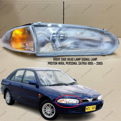 RIGHT SIDE HEAD LAMP & SIGNAL LAMP PROTON WIRA, PERSONA, SATRIA 1995   2005