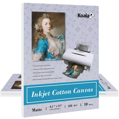 30PK KOALA Printable Cotton Canvas Inkjet Paper 350g Matte Fabric Printer Paper