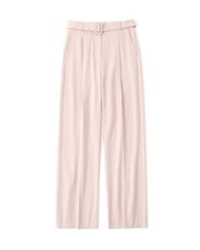 Abercrombie Belted tailored wide leg pant light taupe NWT sz 27/4