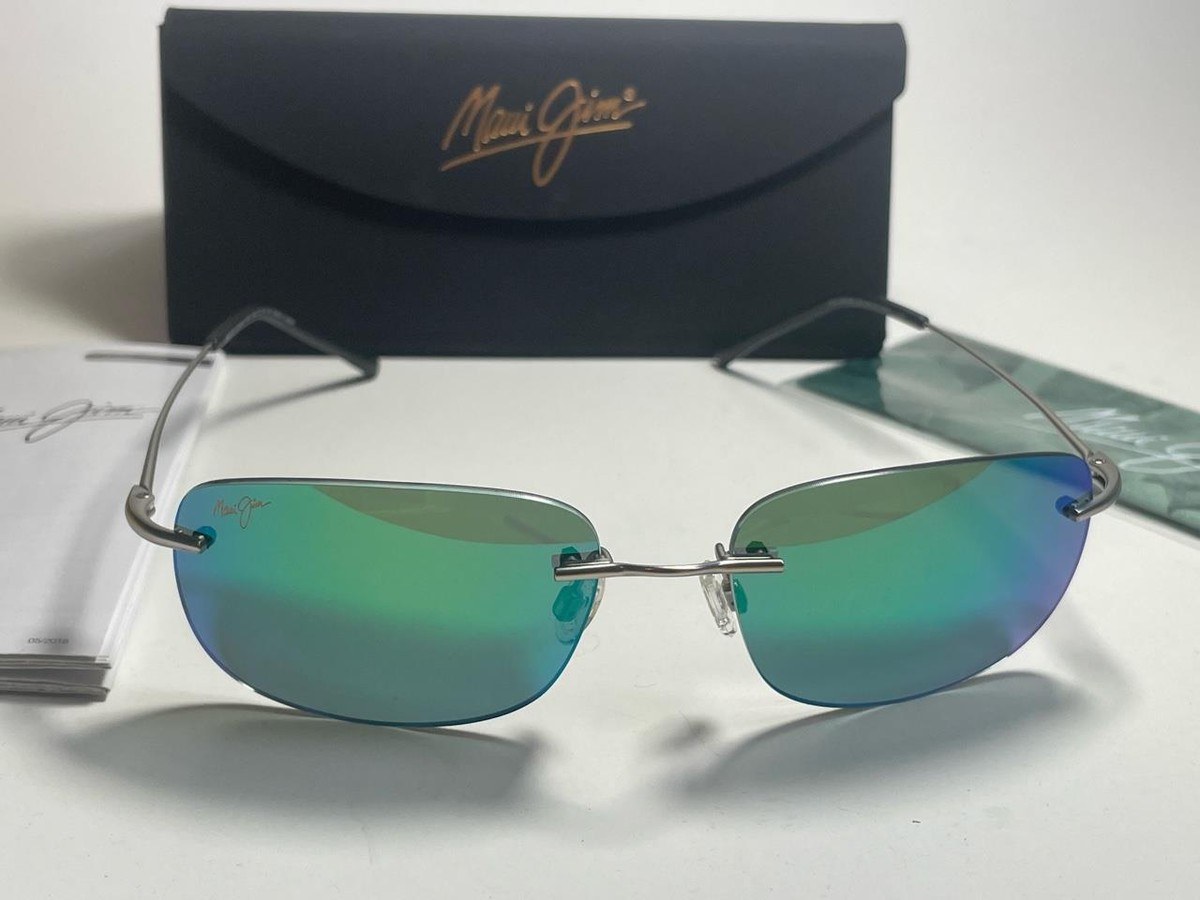 Maui Jim Ohai Polarized Titanium Sunglasses GM334-17M Matte Silver