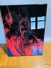 Red Fire Painting - Epoxy Resin Coat - 11 X 14 Inches - Original 