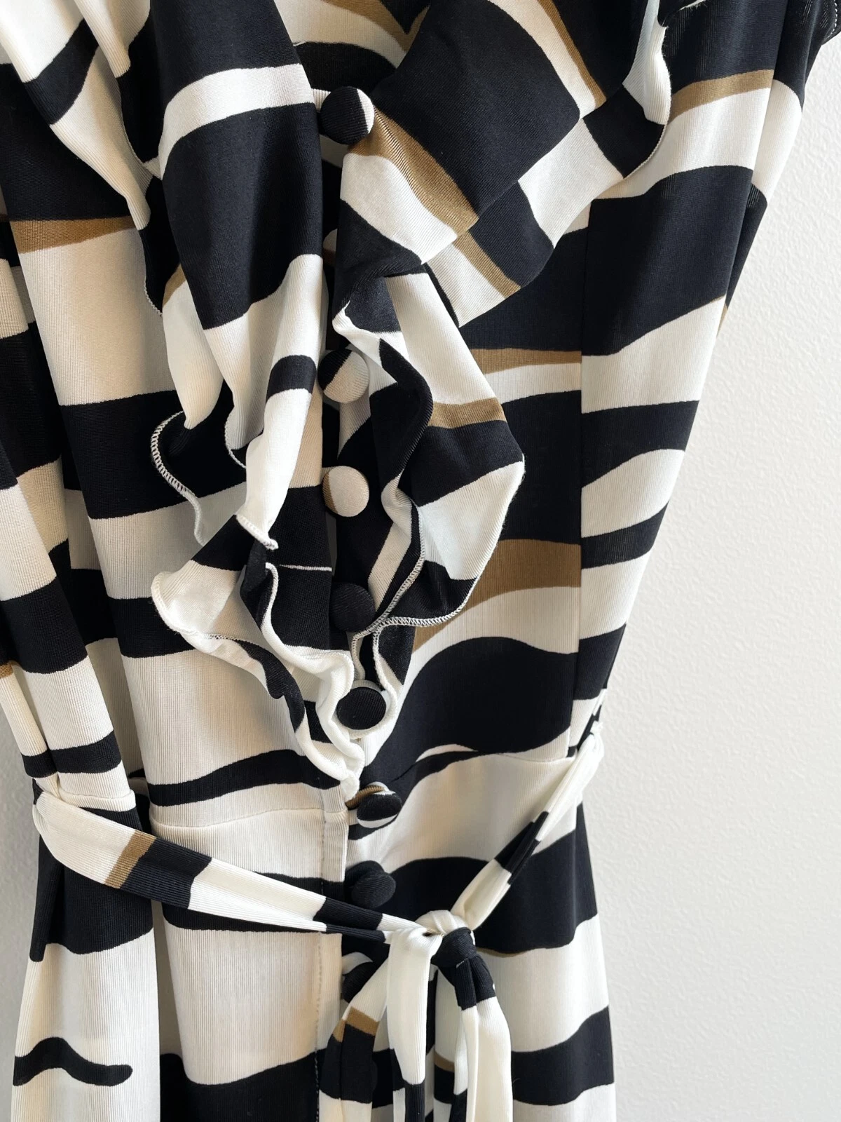 Abito Valentino anni 2000 stampa zebrata bianco e nero Taglia M (44IT)