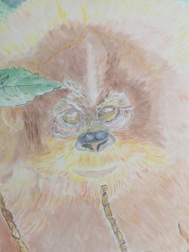 Hand Painted Monkey Tile Art Original Signed 8 X 9 3/4" Unique Animal Art - Picture 3 of 10