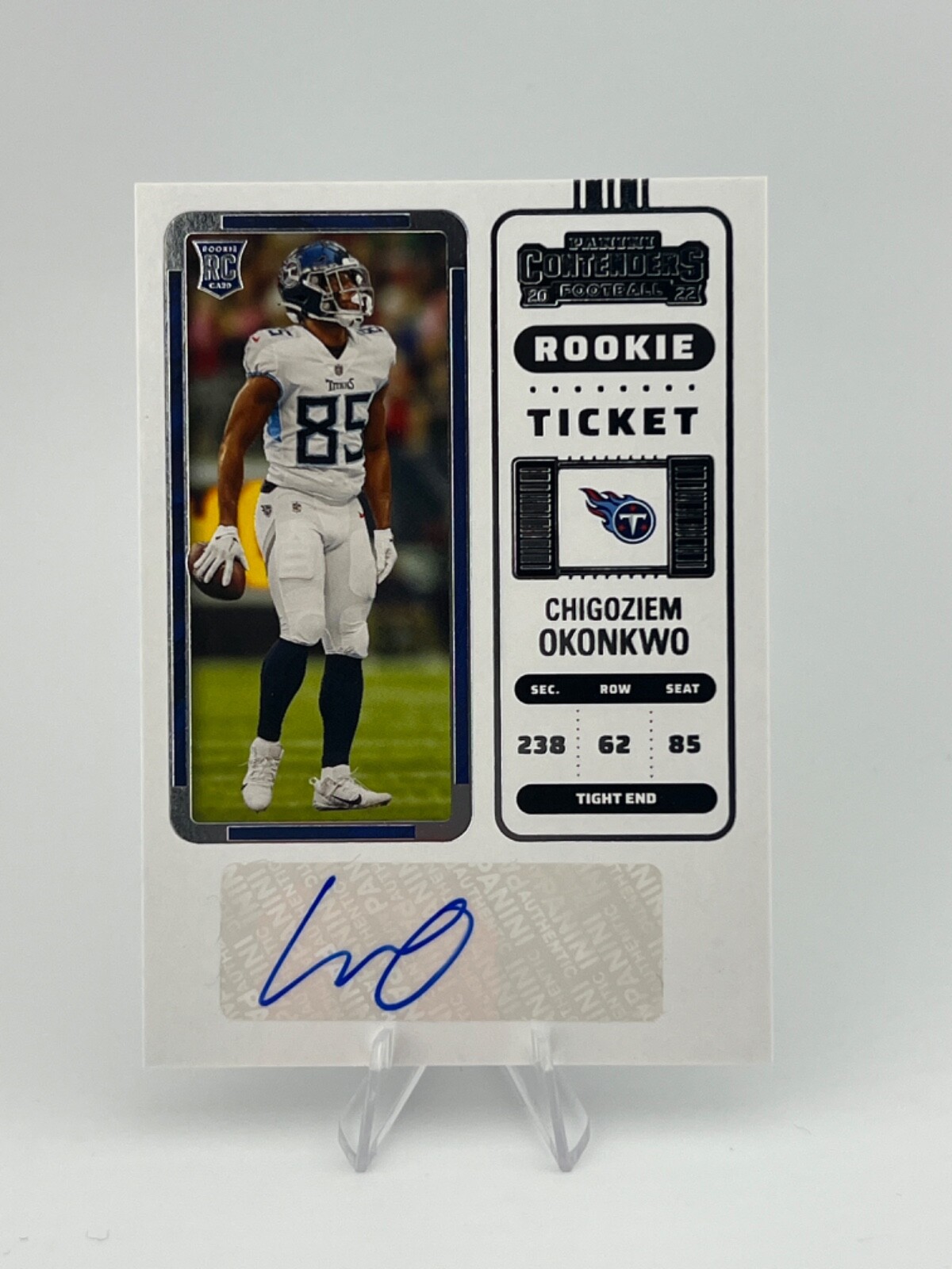 2022 Panini Contenders Rookie Ticket Chigoziem Okonkwo Autograph RC Titans #217