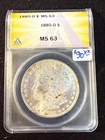 1885 O MORGAN DOLLAR ANACS MS 63