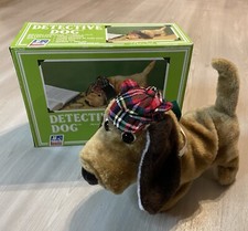 Vintage 1980s Battery Operated Detective Dog with Original Box