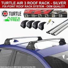 Turtle Air 3 Silver Fix Point Roof Rack For PEUGEOT TEPEE PARTNER 2008-2018