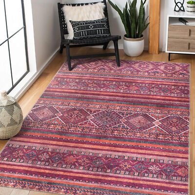 Maschinenwaschbare rote Vintage Teppiche von Netline Home UK