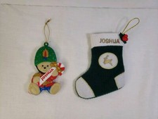Two "Joshua" Personalized Christmas Ornaments