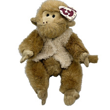 Ty Morgan Monkey #6018 Plush Attic Treasures Plush Fleece Vest Tags 1993