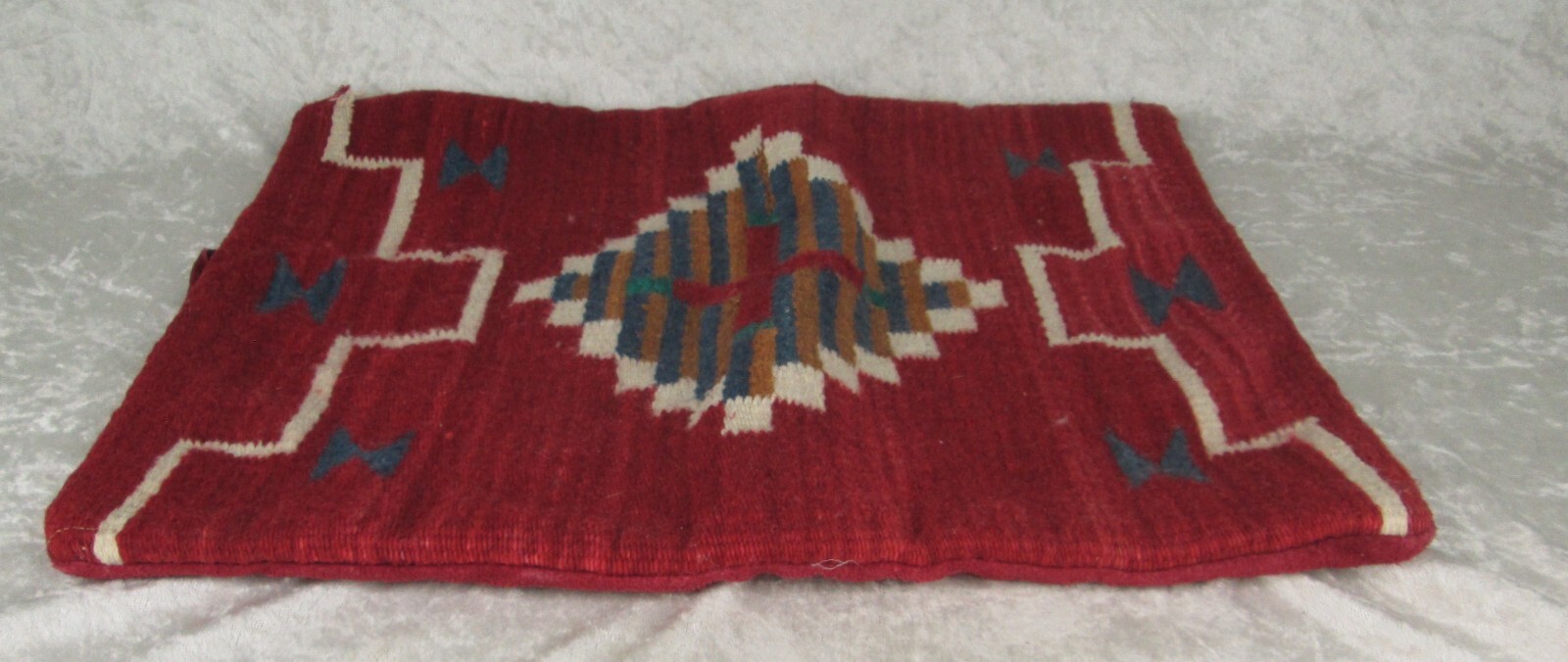 Southwestern Pillow Cover Native American Style Leather Back 14x16-1/2in Vintage