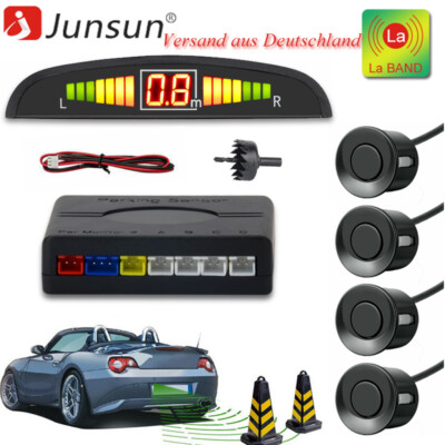 Schwarz Auto Parkhilfe Parking System + 4 Sensor Lautsprecher Rückfahrwarner PDC