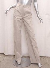 DOLCE & GABBANA Womens Khaki Cotton Wide-Leg Pants Trousers 40 US 0/2 XS NEW NWT