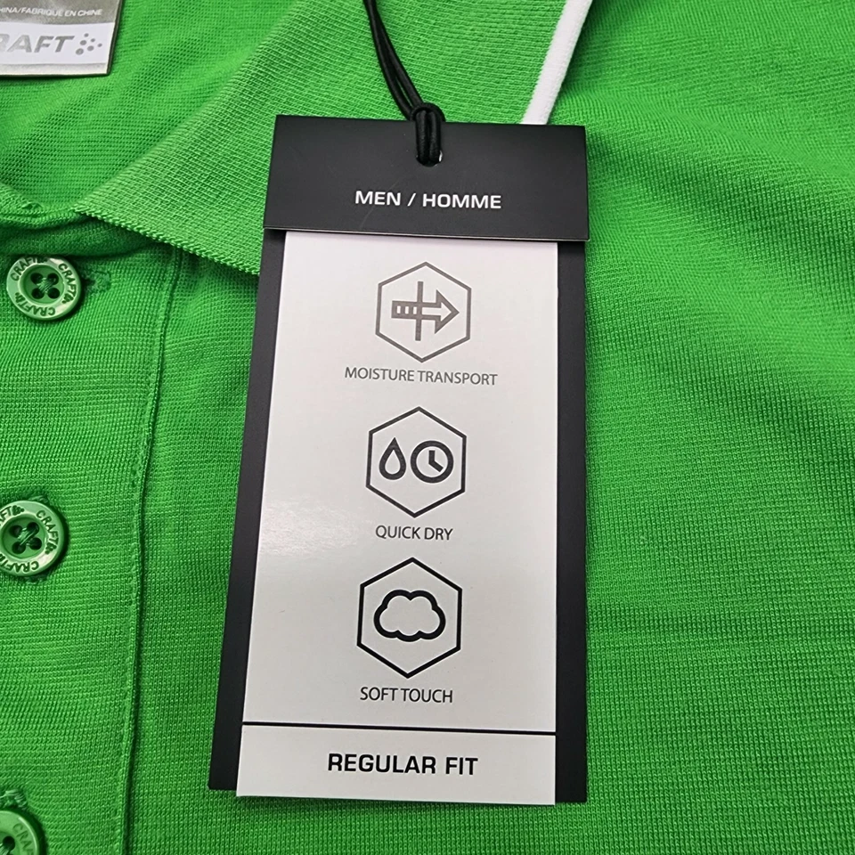 Craft ITZ Pique Polo Classic Green Wicking Quick Dry Soft Touch Slim Fit Size XL - Image 4 of 4