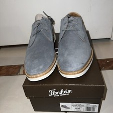 Florsheim Highland Plain Toe Oxford Gray Suede/White Sole 8 M (D)
