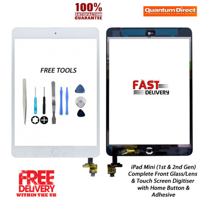 NEU iPad Mini 1 & 2 komplett Frontglas Digitister Touchscreen mit Werkzeug - WEISS