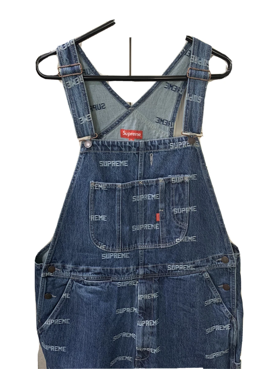 Supreme Logo Denim Overalls BLUE SS19- XL - NEW W/OUT TAGS