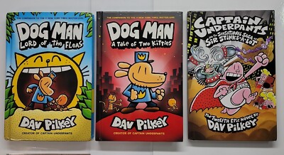 3 Dog Man Dav Pilkey Hardcover Books Tale Of Two Kitties, Captain