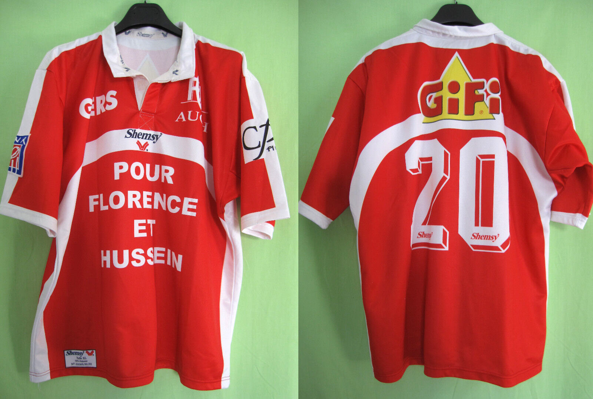 Maillot Rugby Shemsy F.C Auch GERS - Home Shirt Rouge Moulant XL Homme