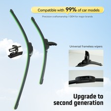 Pair Windshield Wiper Blades J-hook Quality26 19 Inch Bracketless Frameless