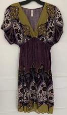 Xhilaration XS Empire Waist Dress Short Sleeve Multicolor V Neck
