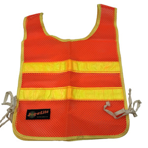 Jog-a-Lite Jogalite Orange Mesh Reflective Running Vest High Visibility Sz XS S