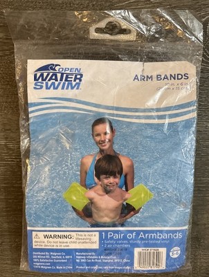 Open Water Swim Neon Yellow Inflatable Age 3-6 Swimming Arm Bands - 1 Pair