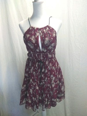 Cinq À Sept Dress Womens X Small Silk Floral Tiered Mini Babydoll Sexy Cocktail 