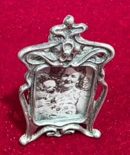 Mini Fine Pewter Picture Frame 1.25" x 2" x .25" Marked USA 1611 "E"