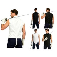 Men Leotard Sports Bodysuit Competition Uniform Fencing Vest Mock Neck Apparel