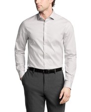 Calvin Klein Mens Steel Plus Slim Fit Dress Shirt in Pink Multi Sz Large