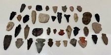 Lot of 40+ Prehistoric Stone Arrowheads Projectile Points Found Artifacts
