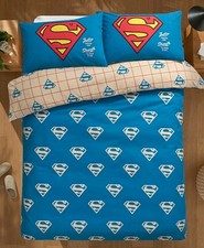 Warner Brothers Superman Superhero Blue Reversible King Size Duvet Set Brand New