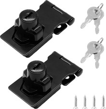 2 Pcs Keyed Locks, 2.5 Inch Black Safety Locks with Twist Knob Keyed Locking Has